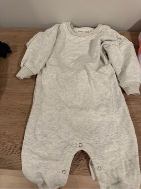 Winnie + Crew Light Gray Baby One-Piece Romper
